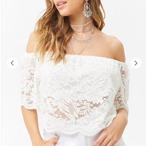 Lace off shoulder top